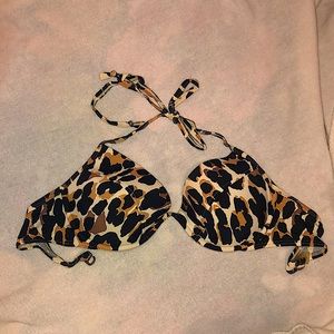Victorias Secret Padded Leopard Push Up Bikini 38C
